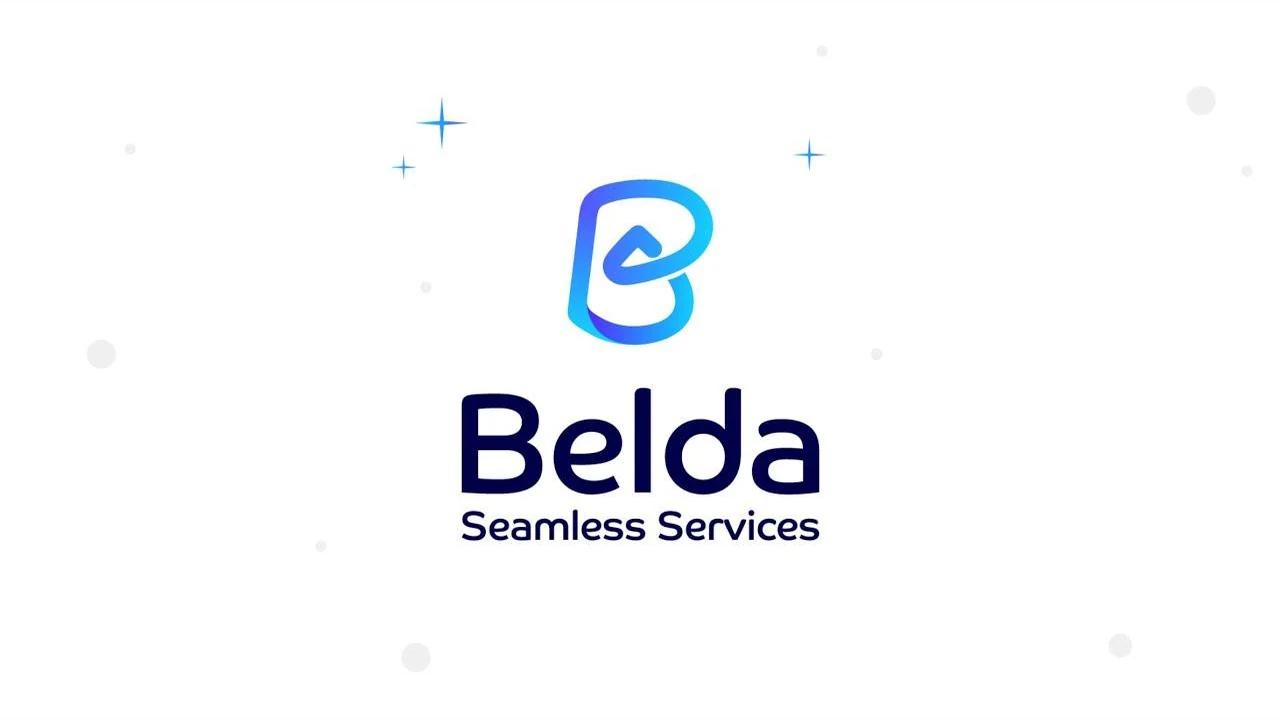 The Belda logo: a blue gradient B emblem above the wordmark Belda, Seamless Services