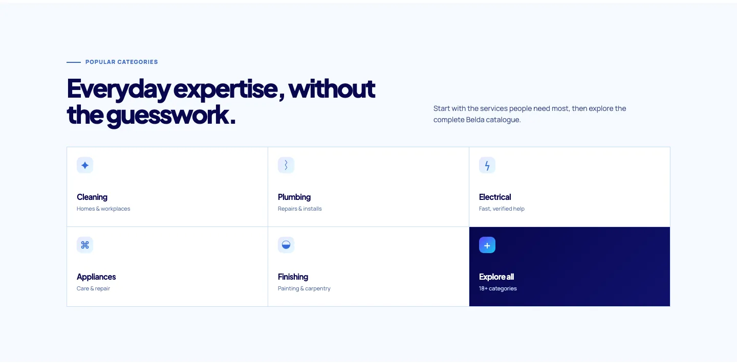 belda.app: popular service categories