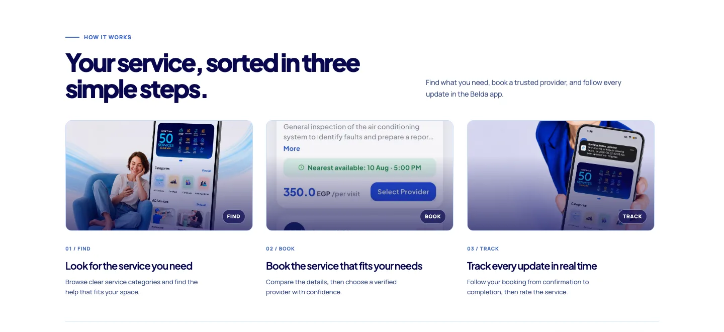 belda.app: find, book and track in three steps