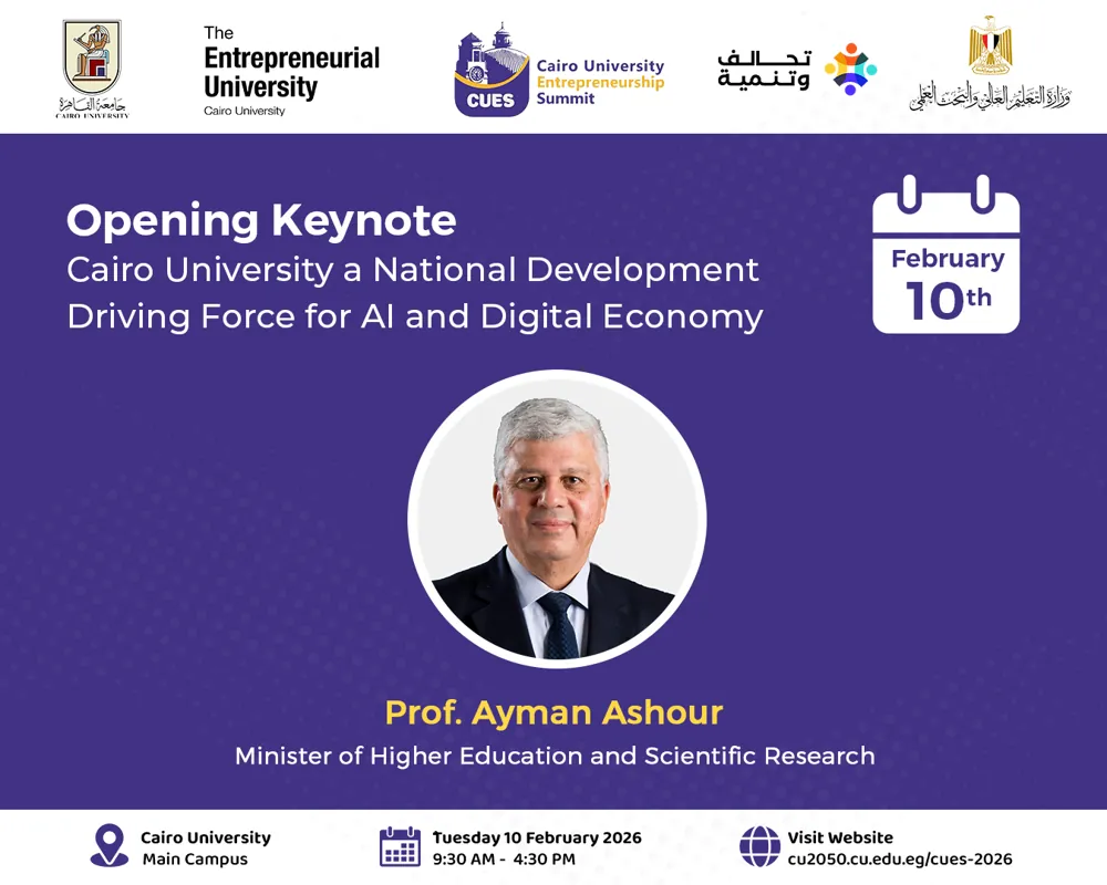 CUES 2026 session design: Opening keynote · Prof. Ayman Ashour