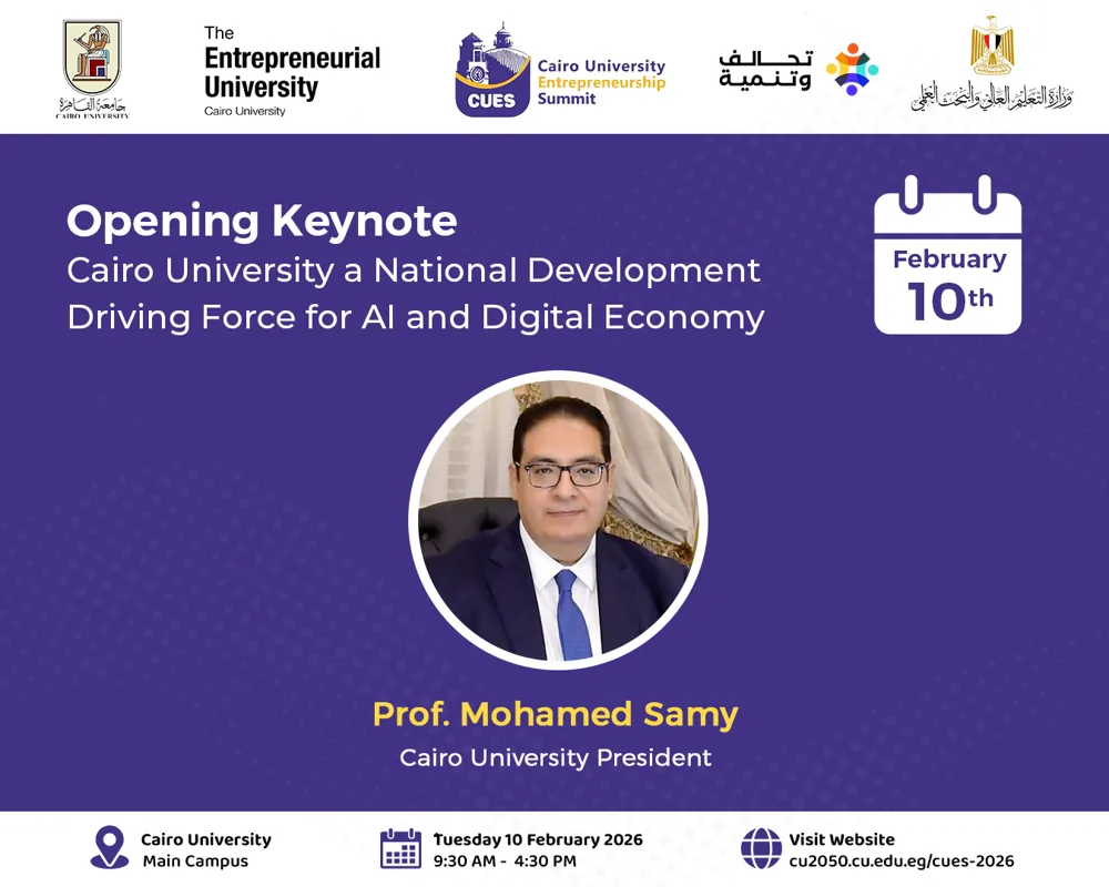 CUES 2026 session design: Opening keynote · Prof. Mohamed Samy