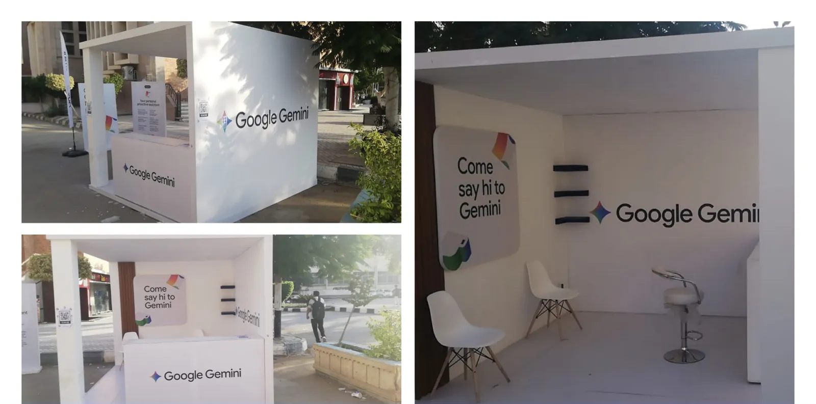 Google Gemini booth setup: Mansoura University · booth build