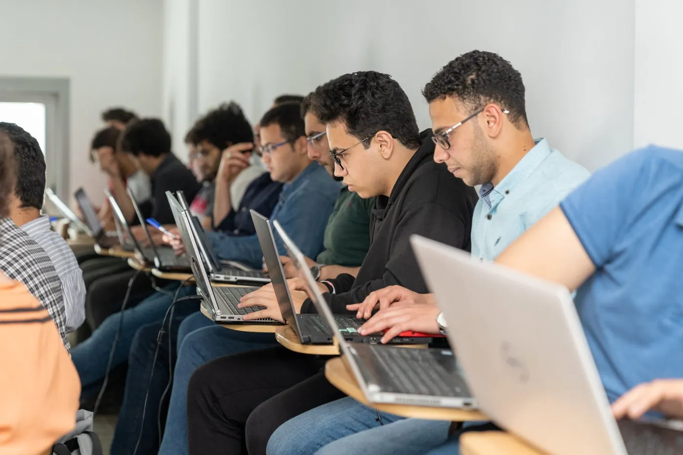 Participants coding in a session