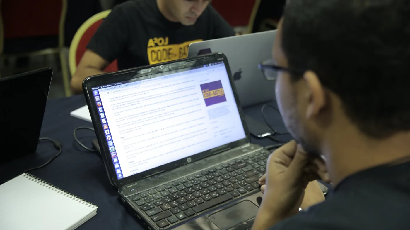A contestant reading a problem on the contest platform